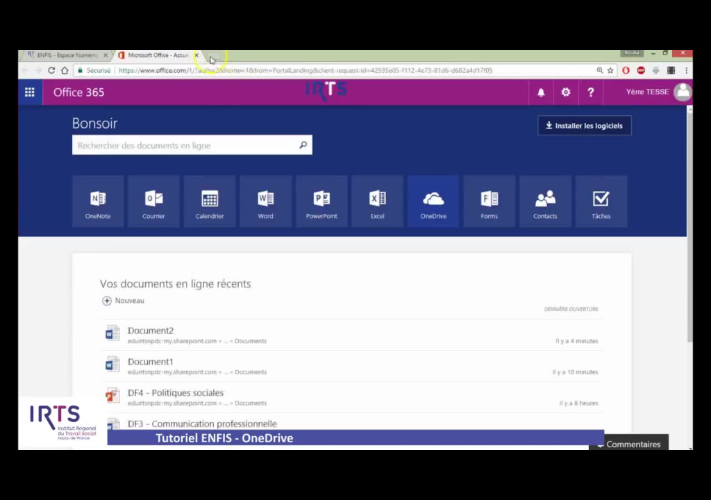 ENFIS : découvrez OneDrive sur Office 365, le stockage et le partage en ligne de vos documents.